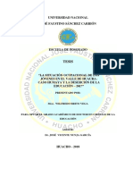 "La Situación Ocupacional de Los Jóvenes en El Valle de Huauracaso Humaya y La Deserción de La Educación - 2017