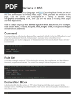 Terms and Definitions in CSS