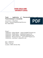 Topic: - Application of Nanomanufacturing and Nanotechnology in Automobile