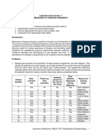 Biostatistics Epidemiology Laboratory Exercise No 1