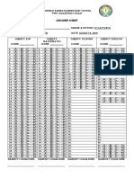 Rose Answer Sheet