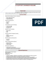 Network Support Sample Reume