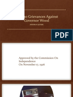 Filipino Grievances Against Governor Wood: (Petition Letter)