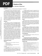 Complexometric Titration of Zinc: An Analytical Chemistry Laboratory Experiment