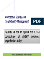 Concept of Quality and Total Quality Management