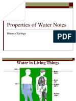 Properties of Water Notes: Honors Biology