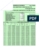 Manual de Ingeniería Económica Simulación para Amortizar Creditoe en U.V.R. Cuota Fija en Uvr Amortizacion Constante A Capital en U.V.R