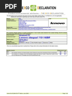 Lenovo Ideapad 110-14IBR: Product Environmental Attributes - HE CO Eclaration