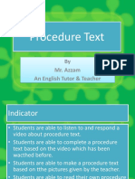 Procedure Text: by Mr. Azzam An English Tutor & Teacher