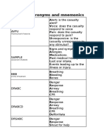 First Aid Mnemonics