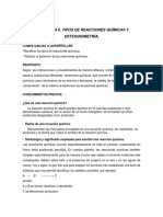 Práctica 6 Tipos de Reacciones Químicas y Estequiometría.