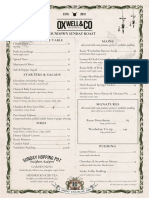 Oxwell Co Sundown Sunday Roast Menu