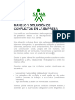 Manejo y Solucion de Conflictos en La Empresa