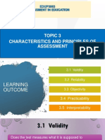 Topic 3 Characteristics and Principles of Assessment