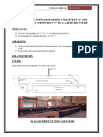 Determine Mannings Roughness Coefficient and Chezy Roughness Coefficient in A Labortary Flume PDF