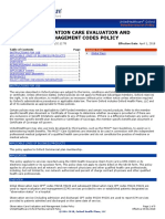 Observation Care Evaluation and Management Codes Policy