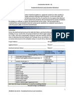 Residential Electrical Load Calculation Worksheet: Building Safety Division