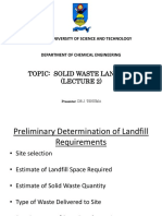 Topic: Solid Waste Landfill (Lecture 2) : National University of Science and Technology