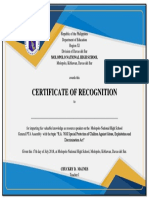 Certificate of Recognition: Molopolo National High School