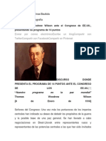 Discurso de Woodrow Wilson Ante El Congreso de EE - Uu., Presentando Su Programa de 14 Puntos