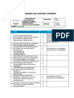 Cuestionario de Control Interno 2019