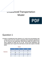 Unbalanced Transportation Model