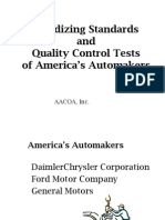 Anodizing Standards and and Quality Control Tests Quality Control Tests of America's Automakers