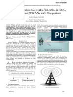 A Study of Wireless Networks: Wlans, Wpans, Wmans, and Wwans With Comparison