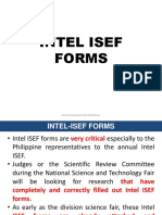 Intel Isef Forms: Draft Copy For Consultation Purposes Only