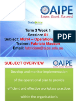 Term 3 Week 1 Session: Subject: Trainer: Email:: 01 MG14 - Operational Planning Fabricio Masson