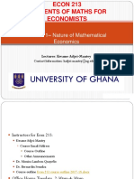 Nature of Mathematical Economics: Contact Information: Kadjei-Mantey@ug - Edu.gh