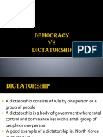 Democracy Vs Dictatorship