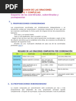 Oraciones Compuestas Bachillerato