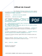 Modele de Certificat de Travail DIF