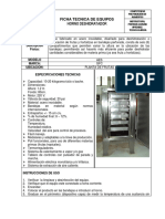 Ficha Técnica Horno Deshidratador