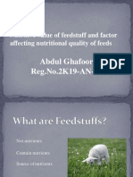 Nutritive Value of Feedstuff and Factor Affecting Nutritional Quality of Feeds