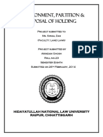 Abandonment, Partition & Disposal of Holding: Project Submitted To Ms. Sonal Das (Faculty: Land Laws)