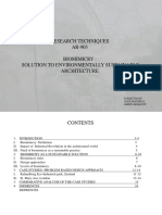 Research Techniques AR-903 Biomimicry: Solution To Environmentally Sustainable Architecture