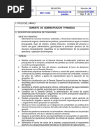 Gerente de Administracion y Finanzas