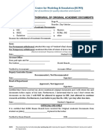 Research Centre For Modeling & Simulation (RCMS) : Application For Withdrawal of Original Academic Documents