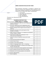 Training Session Evaluation Form: Name of Trainer: NIMFA CIELO V. TORIBIO 5 4 3 2 1