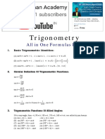 Trigonometry: All in One Formulas List !