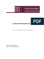 Relación Iglesia-Estado, Según El Magisterio de La Iglesia Católica.