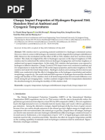 Metals: Charpy Impact Properties of Hydrogen-Exposed 316L Stainless Steel at Ambient and Cryogenic Temperatures