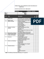 Preventive Maintenance Checklist