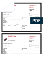 Miltonn Y: Car Rent Receipt