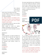 Questões - Vermes - Nematoides - Platelmintos.