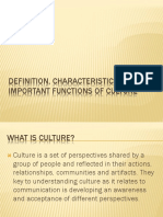 Definition, Characteristics and Important Functions of Culture (Jaena&Parba)