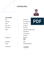 Curriculum Vitae: Personal Details