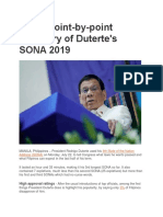 Quick Point-By-Point Summary of Duterte's SONA 2019: High Approval Ratings